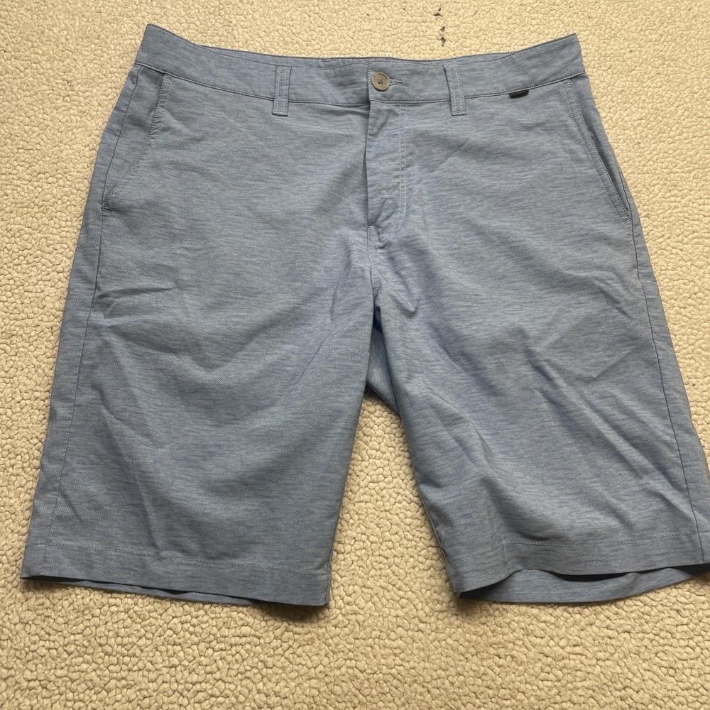 Travis Mathew Shorts Mens 34 Blue 79155-00 Golf Performance Heathered Stretch